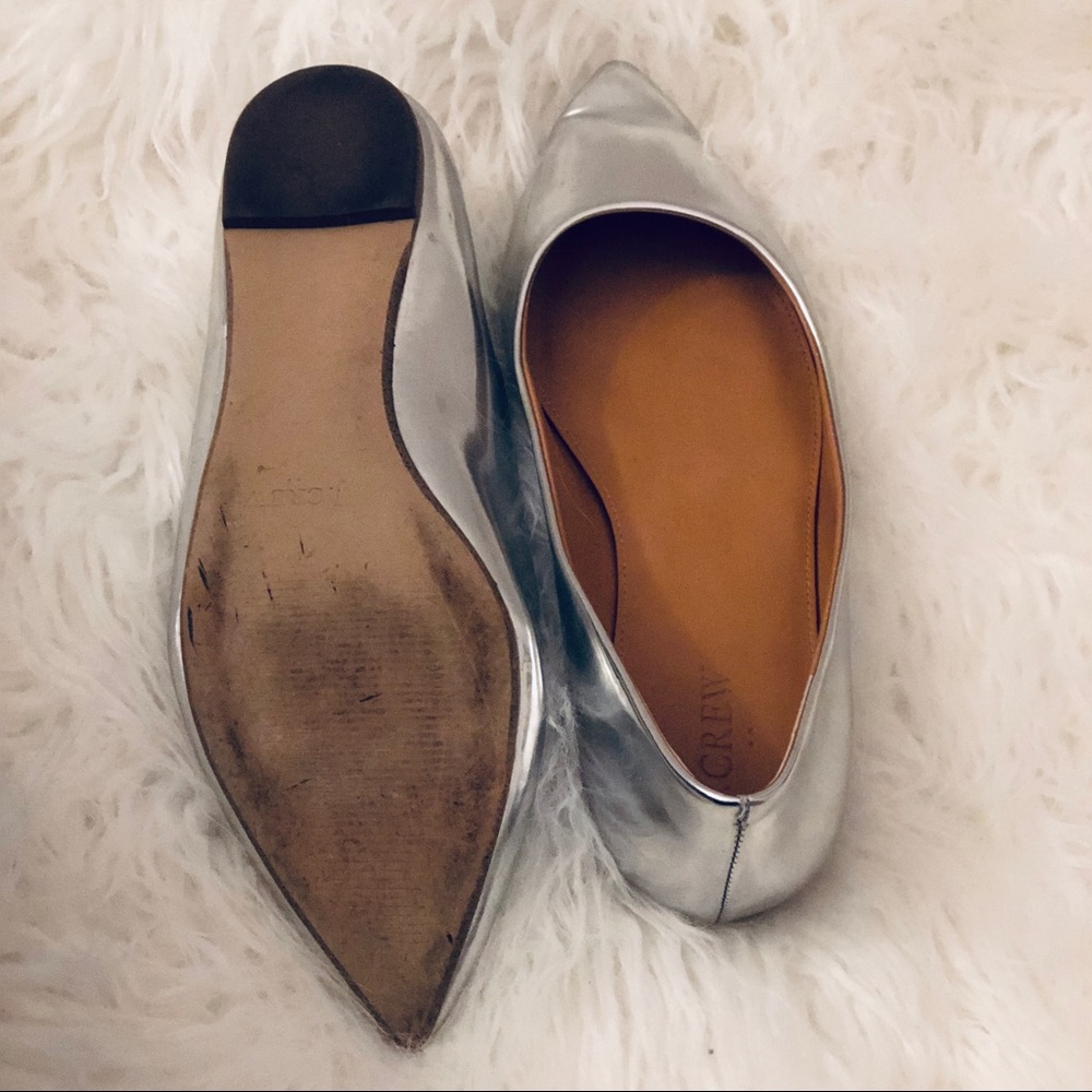 J.Crew Metallic Pointed Flatts - Picture 5 of 6